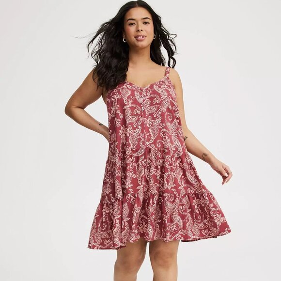 NWT Torrid Mini V-Neck Button-Up Dress - Picture 1 of 7